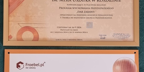 Certyfikat Przedszkola Freblowskiego 